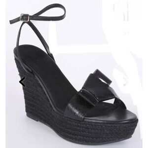 Burberry python wedge sandals